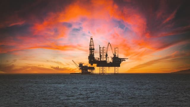 Offshore platform at dusk